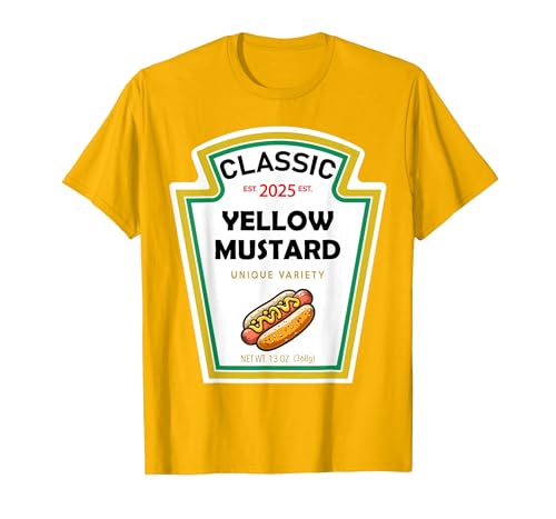 Yellow Mustard DIY Halloween Costume Matching Groupe Mustard T-Shirt Men Golden Yellow Large