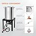 ROVSUN 30QT Turkey Fryer & 10QT Fish Fryer Kit w/ 55,000BTU Propane Stove, Aluminum Outdoor Deep Fryer & Seafood Boiler Steamer w/Baskets, Thermometer, Marinade Injector, Turkey Rack & Rack Lifter