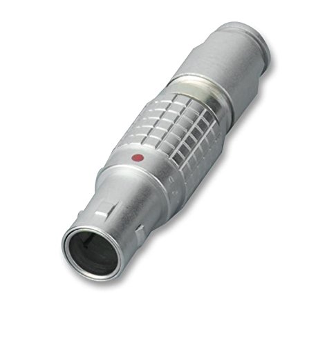 camtree circular connector, 0b series, (fgg-0b-306- egg-0b-306) cable mount plug, 6 contacts, solder pin, push-pull, brass body silver