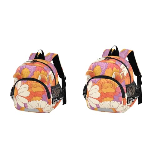 Kid's Backpack for Boys & Girls Toddler Bag Red and White Flower Backpack with Safety Leash2