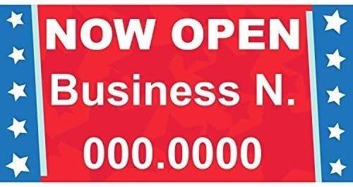 HALF PRICE BANNERS | Custom Business Vinyl Banner-Indoor/Outdoor 3X6 foot-Stars | Includes Zip Ties | Easy Hang Sign-Made in USA