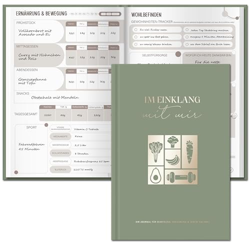 BIROYAL Ernährungstagebuch 2026 & Achtsamkeitstagebuch 2026: 10 Wochen Trainingstagebuch mit Essensplaner und Fitness Journal – für bewusste Ernährung, Selbstreflexion und mehr Lebensbalance