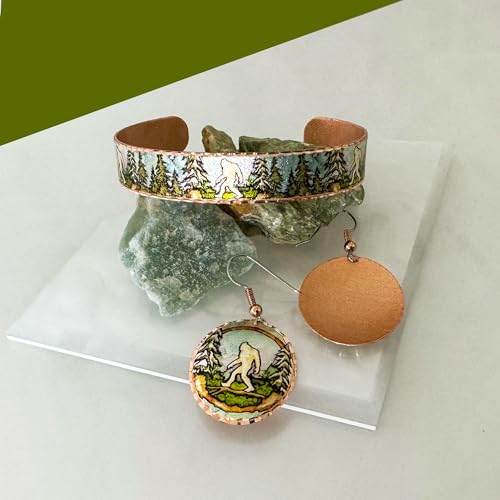 FRONT LINE JEWELRY Artisan Sasquatch Earrings Showcase Circular Shape Bigfoot Earrings-Bigfoot Jewelry Bigfoot Gifts-Gifts for Sasquatch Lovers4