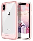 iPhone X Case Hybrid, BENTOBEN Ultra Slim Clear Crystal Shockproof [Detachable Hard Back] [Reinforced Frame] Bumper 2 in 1 Anti-Scratch Protective Case for iPhone X/10 (5.8 inch), Clear/Rose Gold