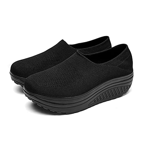 Ballet Flats Shoes for Women Wide Width Foldable Round Toe Knit Flats with Arch Suppor Comfortable Dress Shoes for Women Casual Work Office2