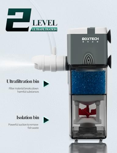 Image of UPETTOOLS Aquarium Internal Filter, 4 in 1 Small Fish Tank Filters Pump Sponge Filter Ultra Silent Adjustable Submersible Power Filter with Multiple Function for Fish Tanks 5-10 Gallon