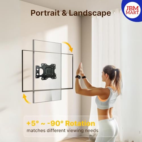 Image of JBM MART Wall Mount for 24 to 43 inch TV with 6-Way Swivel Tilt | Full Motion Cantilever for LED, LCD, Plasma TV | Six-Way Precision Adjustments | Effortless Setup (Pack of 1)