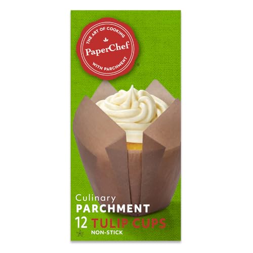PaperChef - Parchment Tulip Baking Cups - Easy Release, Non-Stick Paper - Decorative Baking Cups, Perfect for Parties, Weddings, and Holidays - 12 Count