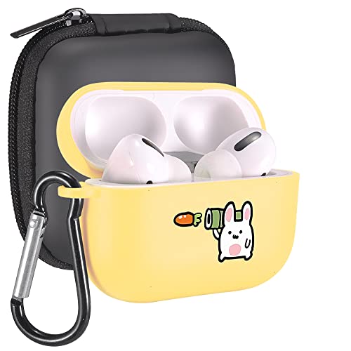 Coque AirPods Pro antichoc en TPU souple motif lapin mignon avec porte-clés