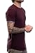 Wine Elong Round Hemline Crew Neck Drop Tail Shirt L