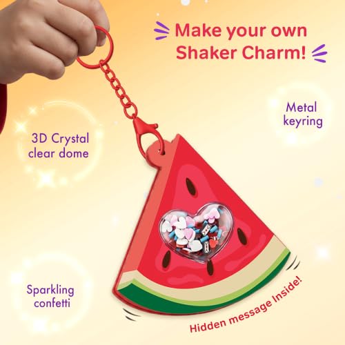 Image of Chalk & Chuckles Joydomes Cool Watermelon, DIY Shaker Keychain & Bag Charm | Pack of 6, Tween Creative Accessories Kit, Birthday Return Gifts & Party Activity for Kids Age 6, 7, 8, 9, 10 Years