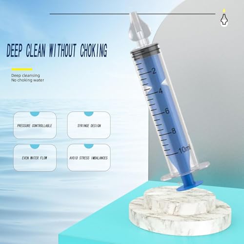 Image of Silicone Baby Nasal Aspirator,Syringe Nasal Irrigator,10ml Nasal Irrigator Portable Infant Nose Cleaner Nose Aspirator with Cleanable (Blue)