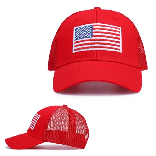 Gorra ajustable con bandera americana para hombres y mujeres miniatura 1