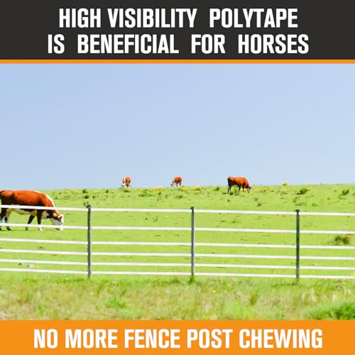 Wowangce 2 Rolls 3/4 Inch x 1640 ft Electric Fence Tape for Livestock Polytape Fencing Horse Fence with High Visibility by Wowangce - Image 6