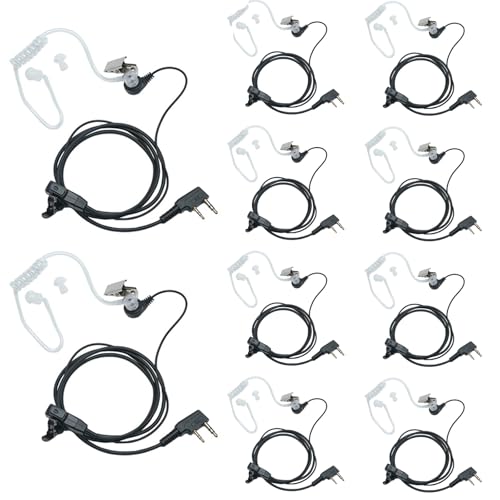 TDYU �A�R�[�X�e�B�b�N�`���[�u�C���z���w�b�h�Z�b�g PTT�}�C�N�t�� Baofeng UV-5R BF-F8HP BF-888S Kenwood TK-208 TK-360G TK3230 TK-3160 �g�����V�[�o�[ 2�E�F�C���W�I�Ή� 10�p�b�N