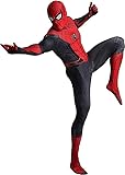 Red Superhero Costume for Adutls&Kids Unisex Halloween Party Cosplay Zentai Suit (Red, Kid-L)