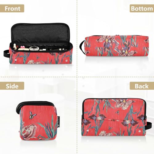 Art Iris Red 2-in-1 Curling Iron Travel Case with Iron Mat Portable Hair Styling Tool Organizer for Flat Iron Hot Tools and Haircare Accessories Women Essentials Storage miniatura 5