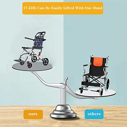Yzryxhwl Ultralight Transport Wheelchair, Folding Portable Boarding Travel Wheelchair, Folding Wheelchair With Handbrake, Ultralight Wheelchair For The Elderly And Children (8-Inch Pvc Rear Wheels) #TOP4