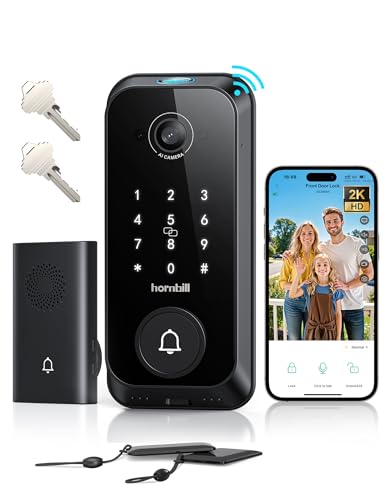 Video Smart Lock with 2K Camera, Doorbell & Fingerprint