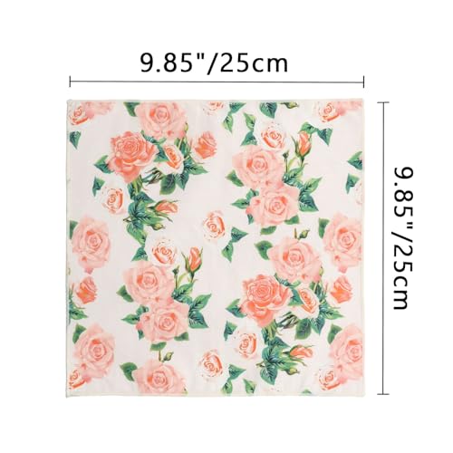 Image of Floral Pocket Squares for Men with Holder Printed Flower Mens Handkerchief Cotton Suit Pocket Hanky for Wedding