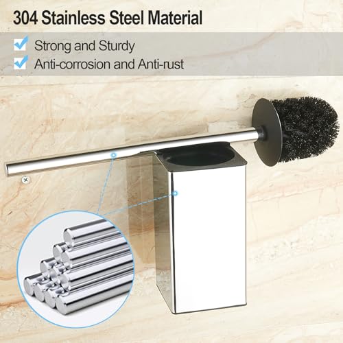 BGL 304 Stainless Steel Wall-Mounted Square Toilet Brush Holder (chrome) - Image 3