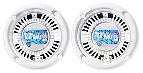 Image of Rockville RSM65W 6.5 inch 1280W Waterproof Shallow Slim Marine Boat Speakers, White Slim Mount Design, UV and Saltwater Resistant, for Marine or ATV Audio, 8-Piece