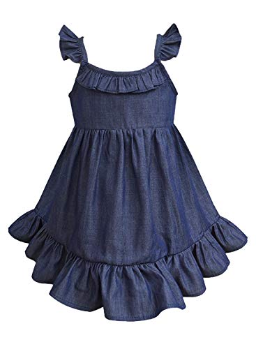 Image of A.T.U.N Girl's Denim Empire Waist Knee-Length Casual Dress