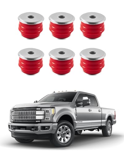 VEVOR Body Mount Bushing Kit, Compatible with 2008-2016 F250 F350 Super Duty, 60 PCS Polyurethane Body Mount Kit, Quick Replacement, Durable Components for Improving Bumpy Driving Performance, Red