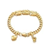Ethlyn Baby Bracelets for boys Girls 18K Gold Plated Cuban Link Chain Bracelets for Boys Gift for Your Son (MY693A)