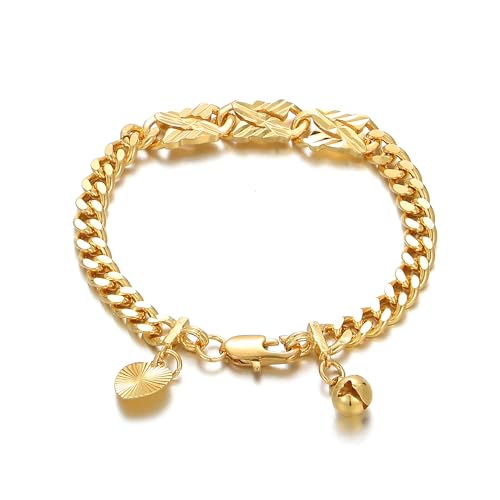 Ethlyn Baby Bracelets for boys Girls 18K Gold Plated Cuban L