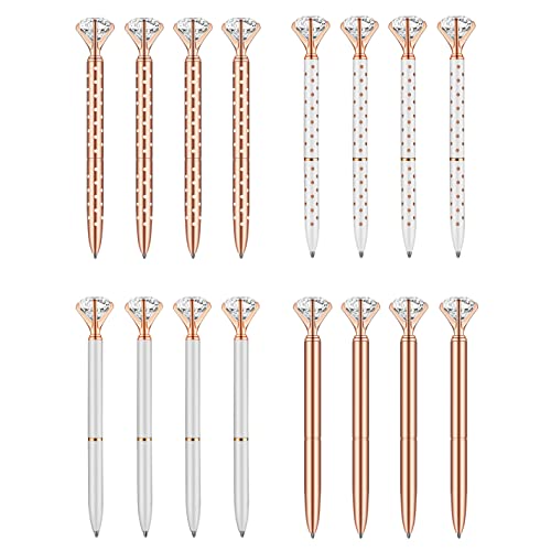 Fuhgkg 16Pcs Rose Golden Ballpoint Pens Diamond Ballpoint Pens Fancy Cute Crystal Pen Décor Gift For Women Girls Gift(16Pcs) #TOP22