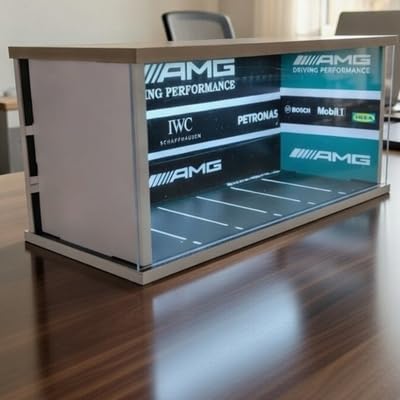 Image of Art Monk Premium Luxury Car Diorama Display Case with LED Lighting | AMG Driving Performance Garage Theme | Wooden Diecast Car Display
