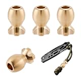 FINGERINSPIRE 4 cuentas de paracaídas de agujero grande de 20 x 13 mm, color crudo, mini bombas, cordón de latón, cuentas europeas de metal, cuentas espaciadoras sueltas para joyería, colgante de