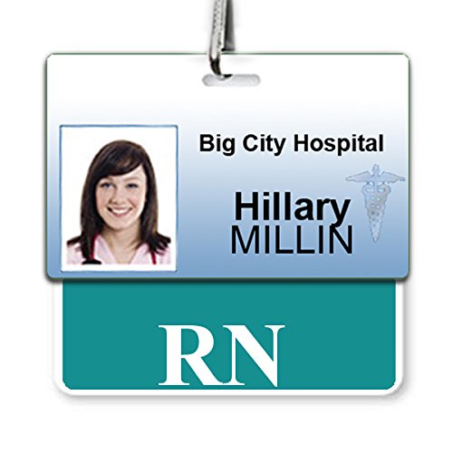 RN Badge Buddy Heavy Duty Horizontal Badge Buddies for Nurses - Spill & Tear Proof Cards - 2 Sided USA Printed Role Identifier Tag Backer by Specialist ID