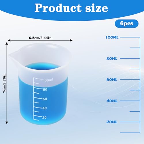 6 vasos de silicona para medir de 100 ml miniatura 2
