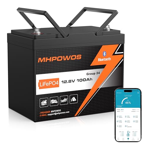 LiFePO4 100Ah 12V mit Bluetooth, 100A BMS Low Temperature Schutz Lithium Batterie 12V 100Ah, Max. 15000 Zyklens LiFePO4 Batterie für Trollingmotor, Wohnmobile, Wohnwagen, Boot, Camping