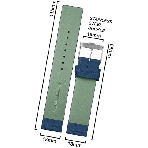 Image of DBLACK ''TNDS1'' Slim Leather Watch Strap, Minimalist style and a Bamboo-texture Design Belt / / For 18mm, 20mm, or 22mm, Compatible for TITAN Edge Slim Watches (Choose Your Size & Color)