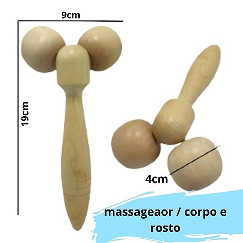 Kit Combo Massageadores Pés Facial Corporal Costas Modelo Manual Relaxante Relax Terapia
