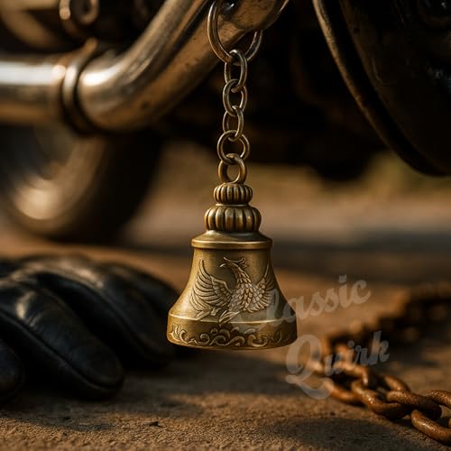 Image of Evil Eye Hooked Guardian Bell Keychain - Protective Lucky Charm Bell with Clip Hook for Bike, Car, Key & Bag | Spiritual Good Luck Talisman Gift