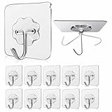 JIALTO Adhesive Hooks 10 Pcs – Heavy Duty 5 Kg Nail-Free Wall Hooks, Reusable Stainless Steel Sticky Hangers for Kitchen Bathroom Towels, Utility, Ceiling, Multipurpose Home Organization