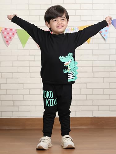 Image of POLKA TOTS 100% Cotton Co-Ord Joggers for Kids | Trendy Sweatshirt & Joggers Set | All Season Wear for Kids, Toddler & Newborn | Soft & Breathable Dress for Boys & Girls | from 6 Months to 8 Years