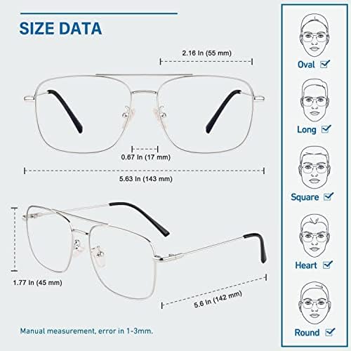 GQUEEN Fake Glasses Women Men Clear Lens Metal Frame UV400 Protection Fashion Retro Pilot Style Eyeglasses - Image 5