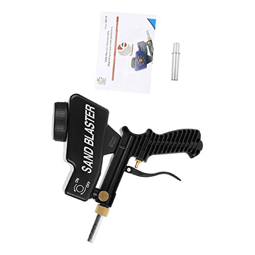 Yctze Chorro de arena de alimentación por gravedad, chorro de arena abrasivo neumático portátil Pistola de chorro de arena para eliminar el óxido(negro)