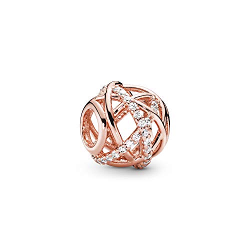 Dijes PANDORA Timeless de plata con filas centelleantes y gemas