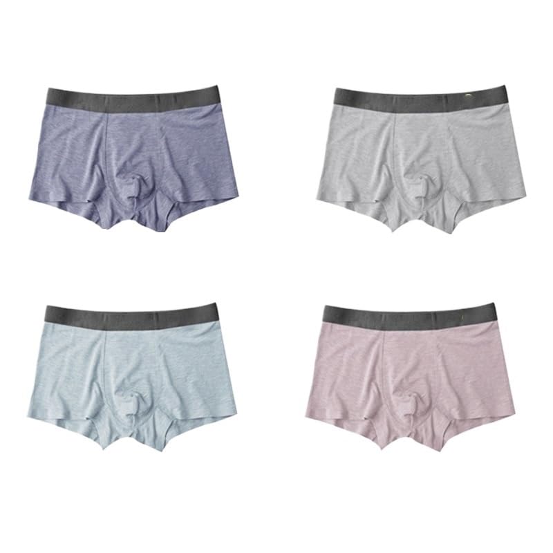 Mens Underwear Fiber Mid waist Seamless Breathable Boxer Briefs
