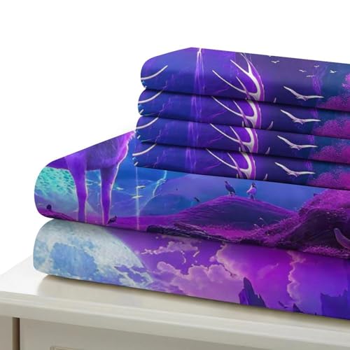 Ensemble de lit cerf 3D en microfibre anti-plis avec fermeture éclair cachée - 6