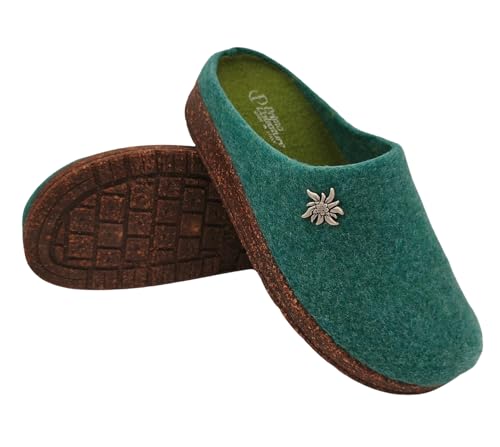 Primo Calzature Chanclas tirolesas para mujer, zapatillas de invierno de casa, plantilla extraíble, 100% fabricadas en Italia, Agua., 40 EU