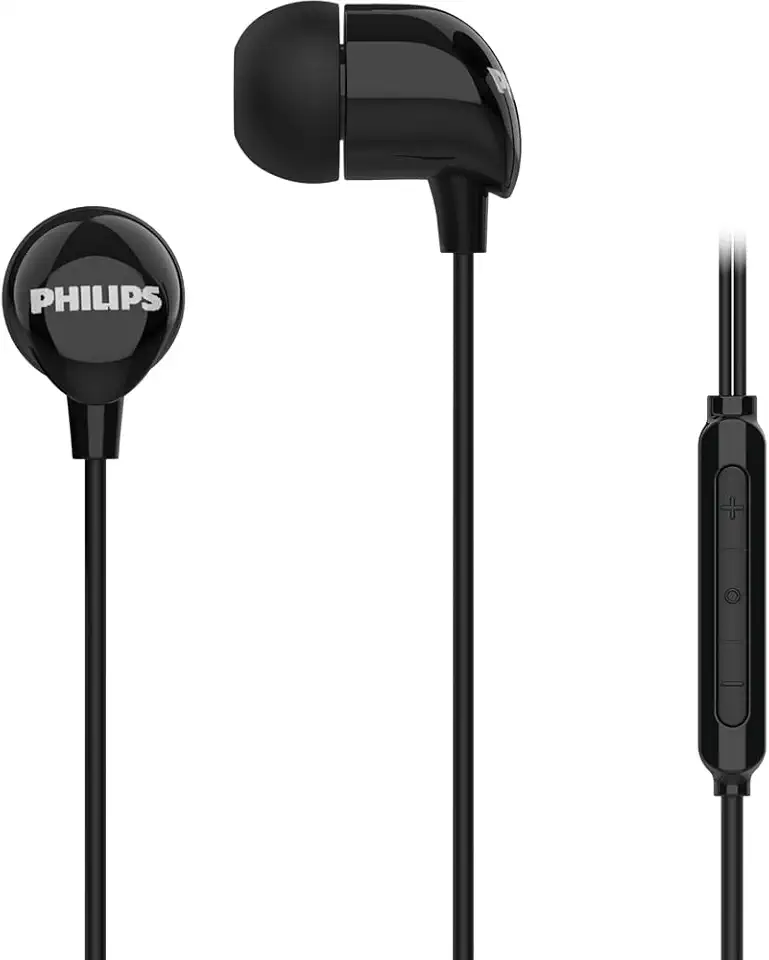PHILIPS, Fone de Ouvido com Microfone, TAE2146BK/00, Com fio USB-C de 1,2 metros, Intra-auricular, Preto
