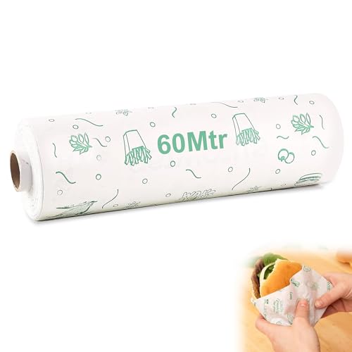 Image of 60 Meter Bakery Paper Roll, Non-Stick Back Food Wrapping Paper, Roti Wrapping, Baking Non-Stick, Re-Heatable, Oven Safe Paper