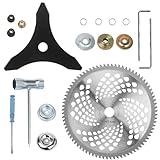 10' x 3 Teeth Carbon Steel Brush Cutter Blades,10' x 80T Carbide Tip Brush Cutter Trimmer (with 2 Different Adapter Kits) Compatible with Husqvarna Stihl Ego, Brush Cutter, Trimmer, Weed Wacker